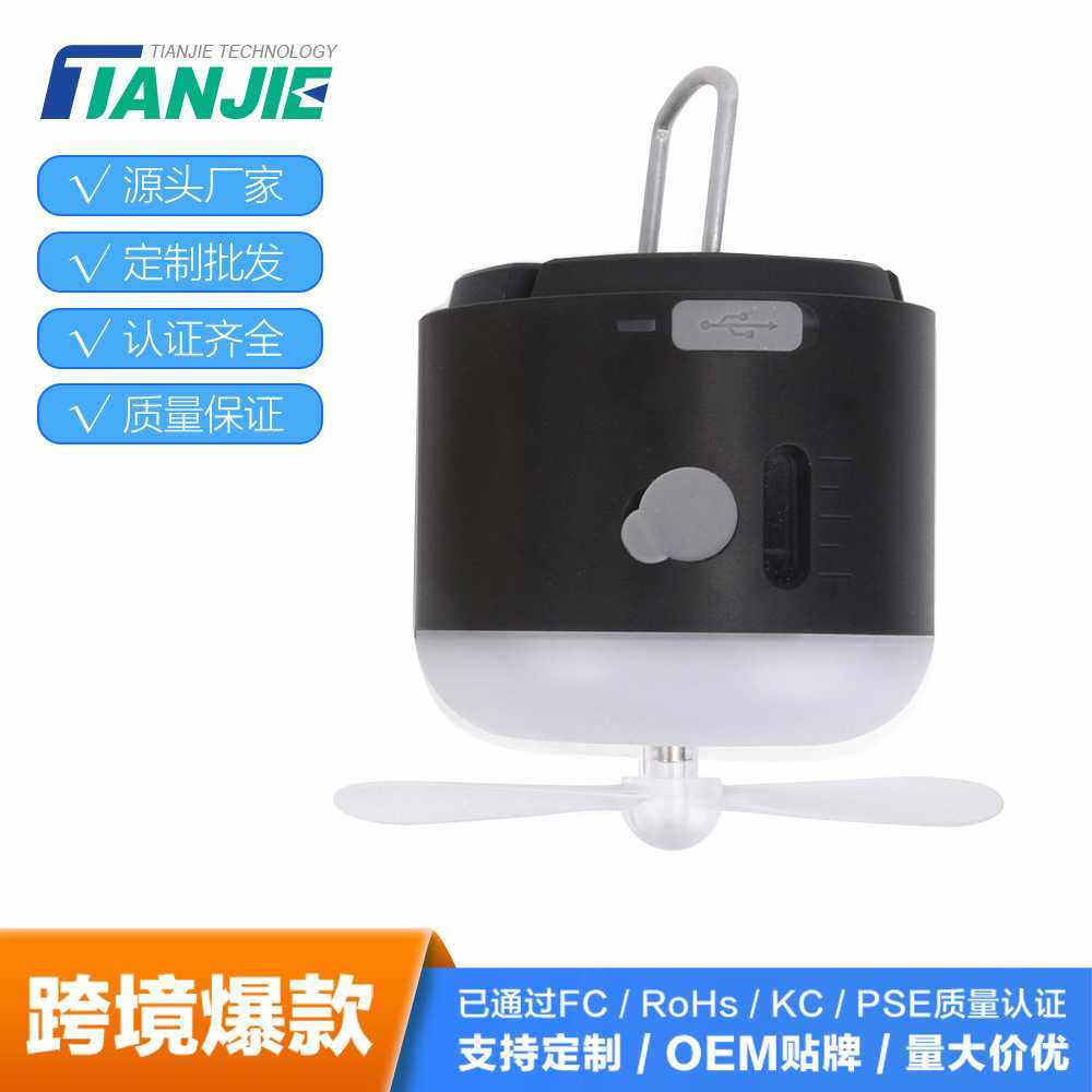 驱蚊风扇LED野营灯多功能地摊照明风扇神器家用照明氛围露营灯