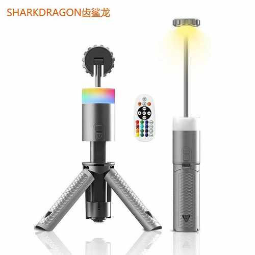 新款擎天柱露营灯USB充电户外伸缩带遥控四色氛围野营帐篷灯