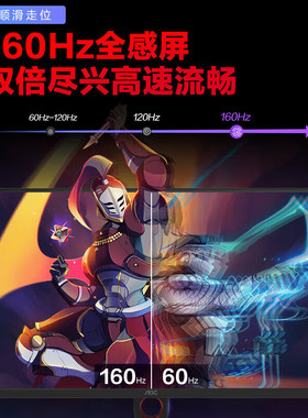 AOC 27英寸4K高清160HZ电竞IPS台式电脑显示器低蓝光不闪屏U27G10