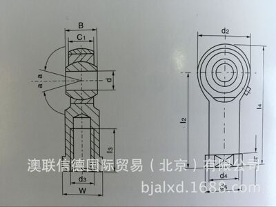 国产内螺蚊组装杆端关节轴承SI20 25 30 35 40 45 50 60 70 80ES