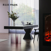 意式 极简书桌客厅实木办公桌设计师大长工作台电脑桌子