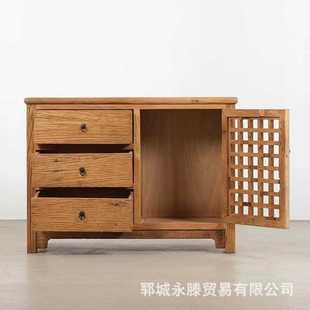 茶水柜餐边柜茶室茶楼泡茶储物茶水柜 老榆木家用储物柜新中式