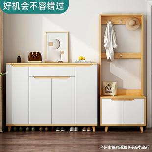 鞋柜家用大容量门口玄关柜外面过道放鞋的鞋柜北欧鞋橱阳台储物柜