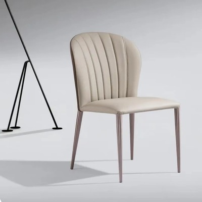 青纯创意餐椅墨紫兰碳素钢脚架西皮软熟座包客厅家居活动餐椅