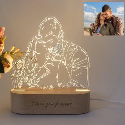 Personalized Gift Photo 3D Lamp Customized Wedding Anniversa