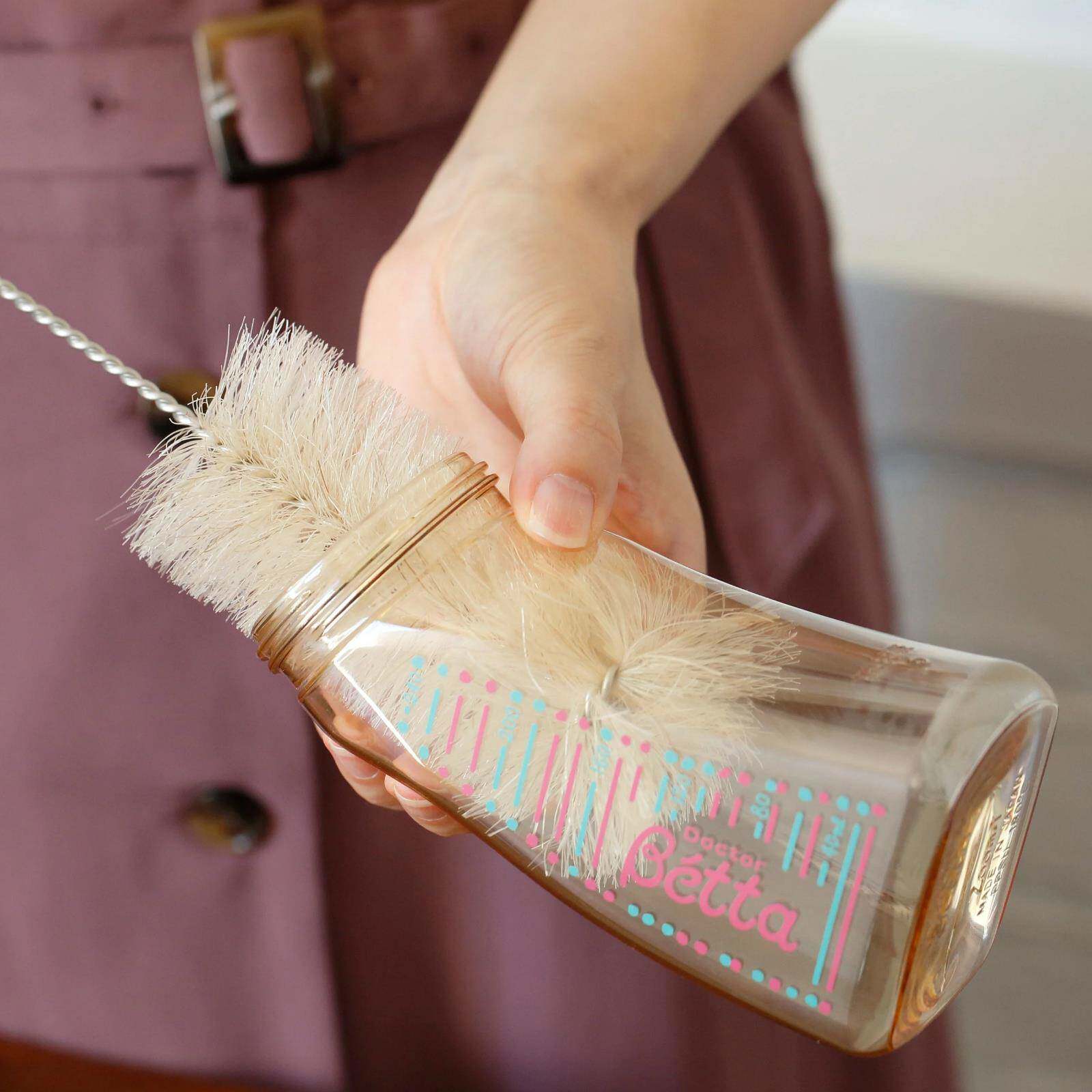 日本制 本土doctor betta蓓特 PPSU玻璃洗奶瓶刷奶嘴刷马毛2件套