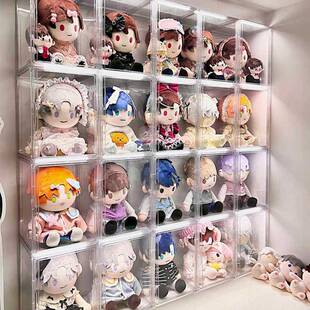 40cm棉花娃娃收纳盒防尘透明家用大娃展示盒玩偶桌面亚克力置物架