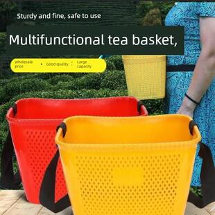 新款采茶篓子懒人神器购物篮人工撒肥桶背篓家用农村单肩背篓斜挎