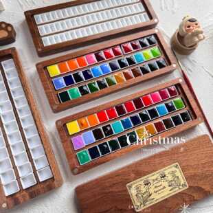 英国麦克哈丁大师级水彩颜料分装24色36色48色固体木盒全套136色