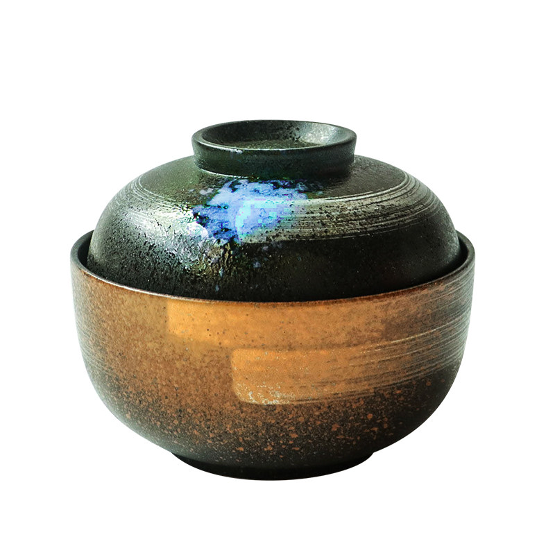桔梗家 陶瓷6.5英寸带盖家用碗泡面碗日式料理大汤碗创意拉面碗