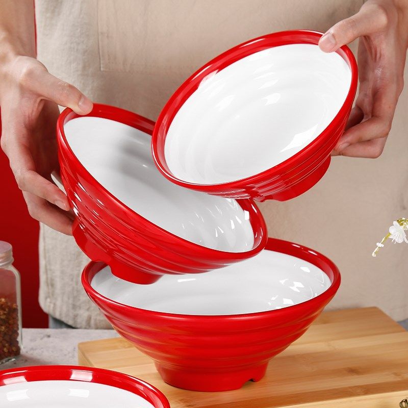 面馆专用面碗双色仿瓷碗商用麻辣烫螺蛳粉碗塑料密胺餐具汤粉面碗,餐饮具,碗,淘宝优惠券,粉丝福利购,淘宝优惠卷