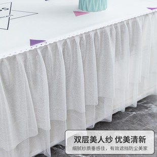 茶几桌布蕾丝长方形家用防尘罩电视柜盖巾简约清新全包茶几布套罩