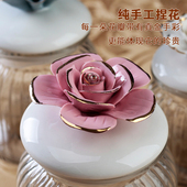 新款 储物罐茶叶罐放咖啡豆蜂蜜零食收纳盒 玻璃密封罐陶瓷盖加厚款