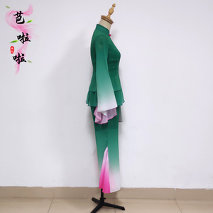 胶州秧歌舞蹈服古典桃李杯剧目咏荷演出服飘逸扇子舞艺考服女定制