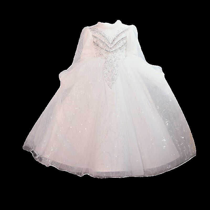 女童礼服秋冬加绒轻奢小众高端生日钢琴演奏主持人婚礼花童公主裙