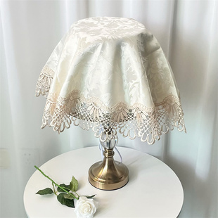 家用台灯罩防尘小盖巾卧室遮台灯布圆形床头灯盖帘客厅落地灯灯罩