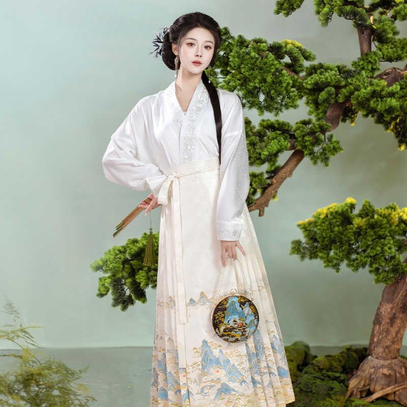 汉馥千里江山马面裙2025年春新款日常中国风长裙新中式汉服半身裙,女装/女士精品,汉服半身裙,淘宝优惠券,粉丝福利购,淘宝优惠卷