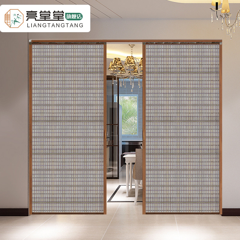 竹帘子折叠推拉门隔断拉帘客厅装饰屏风窗帘家用厨房商铺竹帘门帘