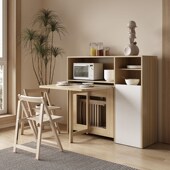 奶油风小户型家用餐桌可折叠移动简易多功能桌子饭桌椅组合