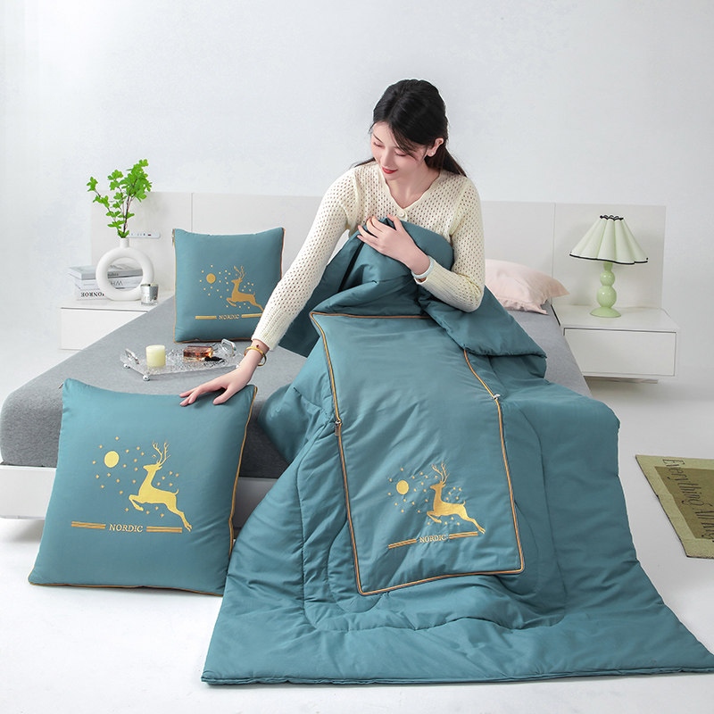 北欧纯棉抱枕被子两用办公室午睡可折叠被毯二合一汽车靠垫空调被,居家布艺,抱枕被,淘宝优惠券,粉丝福利购,淘宝优惠卷