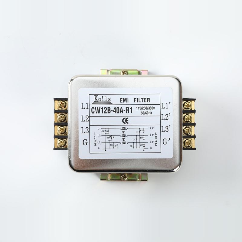 KEILS电源滤波器  CW12B-10A/20A/30A-R三相三线端子台导轨式滤波