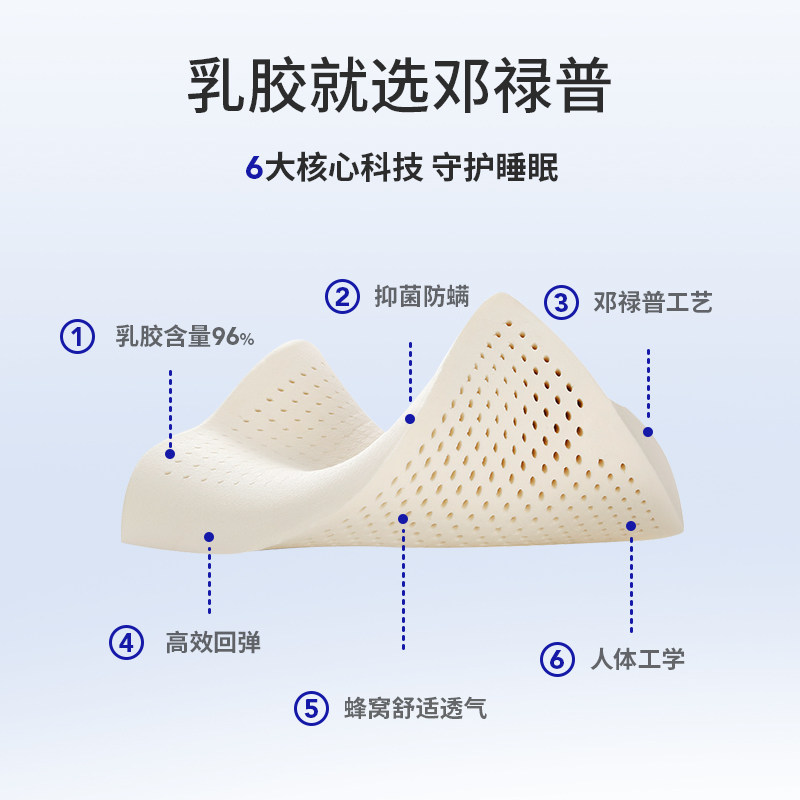 【新品上市】邓禄普升级美肤玻尿酸枕套斯里兰卡天然乳胶枕护颈椎,床上用品,乳胶枕,淘宝优惠券,粉丝福利购,淘宝优惠卷