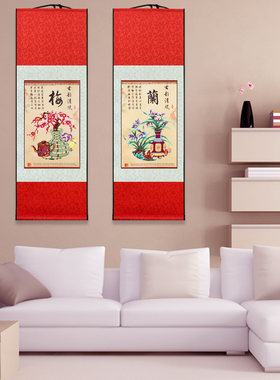 蔚县特产剪纸手工剪纸窗花丝绸画轴装饰画中国特色礼物出国送老外