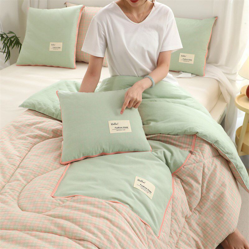 双面A类全棉水洗棉两用抱枕被子可机洗办公室车载午休被纯棉加厚