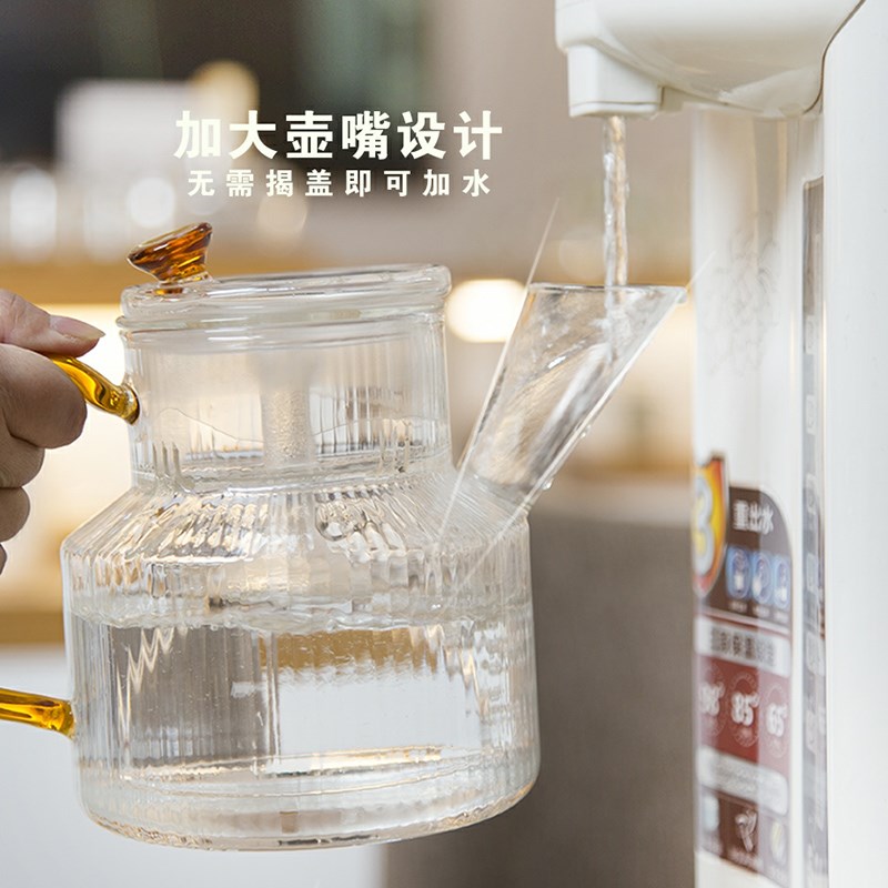 奇高玻璃蒸煮茶壶器喷淋式汽馏白茶电陶炉专用大壶嘴口条纹防溢出