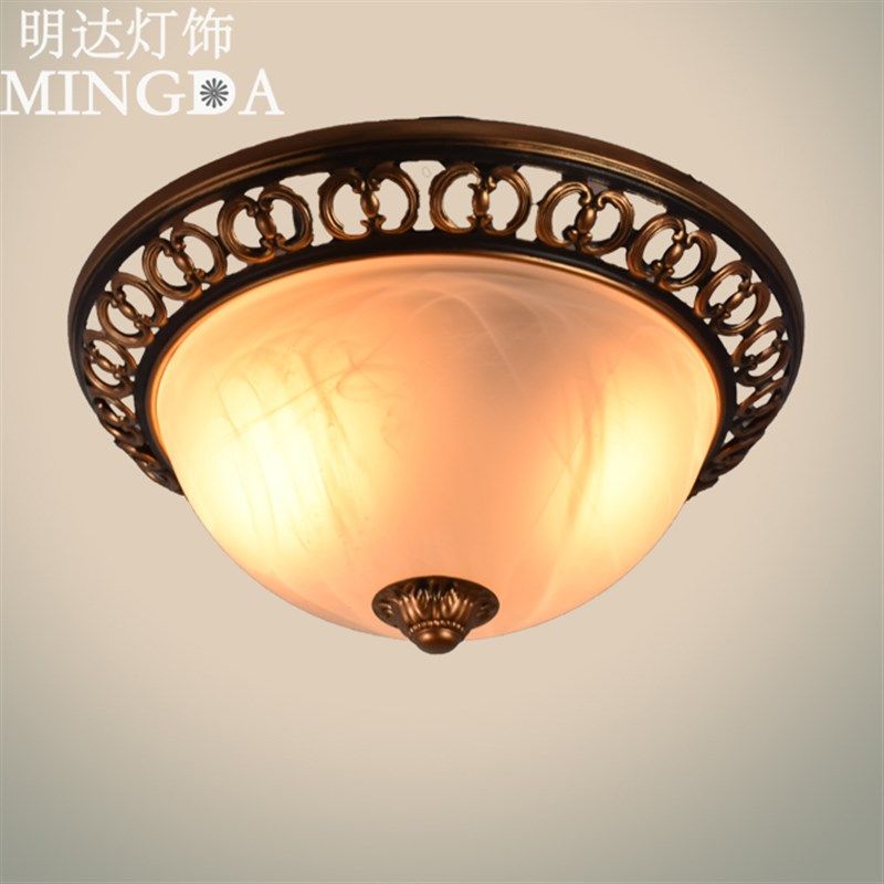 欧式阳台吸顶灯具田园美式简约铁艺圆形复古玄关过道灯餐厅客厅灯,家装灯饰光源,客厅吸顶灯,淘宝优惠券,粉丝福利购,淘宝优惠卷