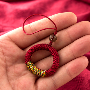 指环绳圈挂饰手机钥匙链手工编织手绳包挂件汽车遥控器钥匙扣吊坠