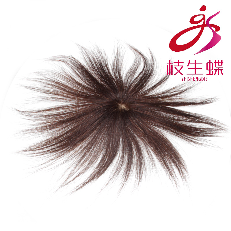枝生蝶假发真人发丝头顶头皮璇卷发直发片补稀疏薄款隐形补发片