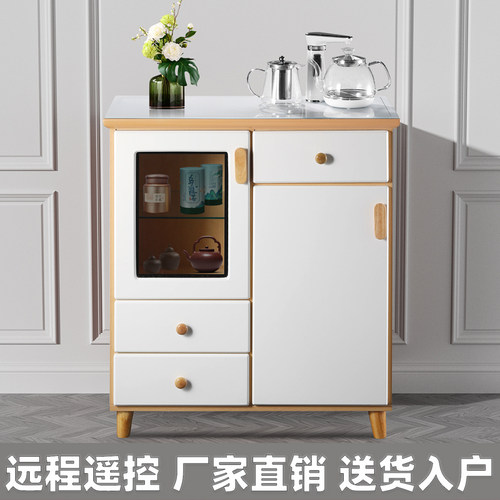 美凌达新中式高端茶吧机家用遥控全自动上水智能立式饮水机餐边柜