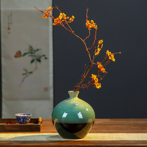 新中式花瓶景德镇陶瓷酒店大堂茶室客厅插花玄关装饰品禅意摆件