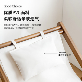 实木躺椅阳台家用休闲午休户外帆布沙滩椅室外庭院露营折叠椅睡椅