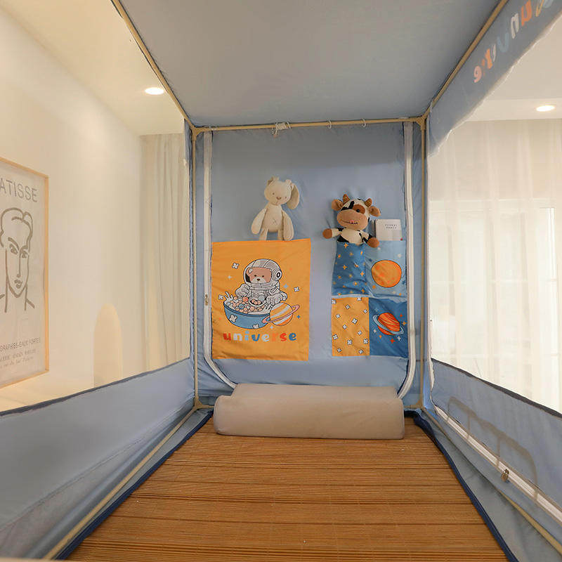 强遮光蚊帐学生宿舍牀帘一体式三门寝室单人上下铺通用窗帘牀幔