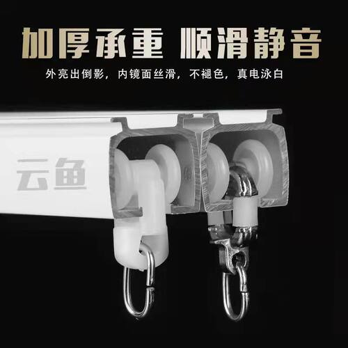 加厚铝合金窗帘轨道滑轨导轨滑道罗马杆窗帘杆子窗帘架窗帘配件