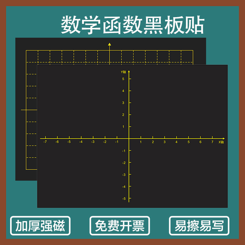 【支持定做】磁性5乘5坐标图黑板贴小学低年级数学平面几何教学用五厘米绿色小方格软磁贴函数图点子图磁力帖