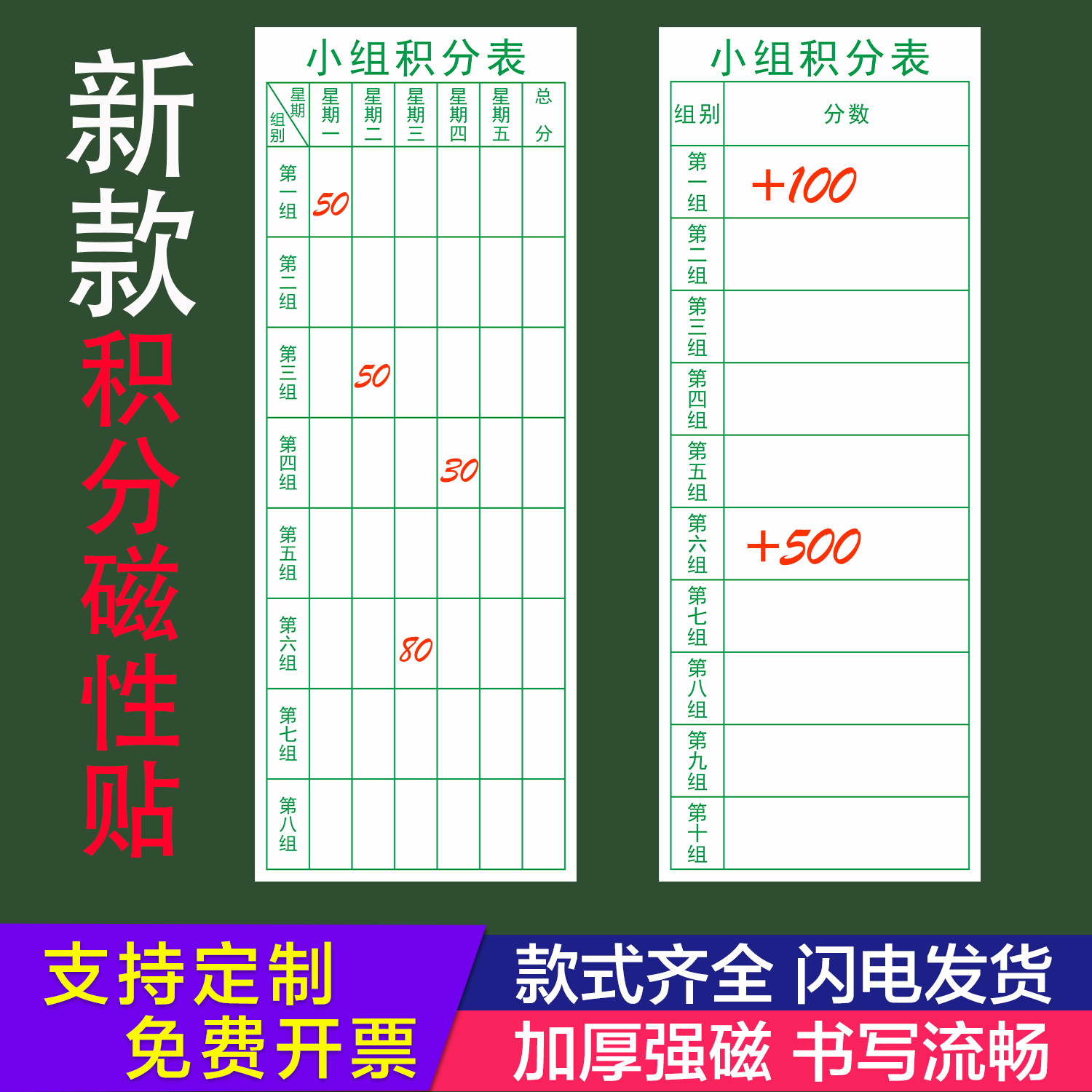 2026新款磁性黑板贴班级评比栏