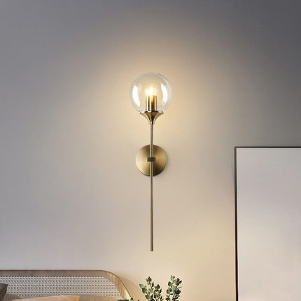 led墙壁灯美式卧室床头灯客厅走廊壁灯过道阳台现代简约玻璃壁灯