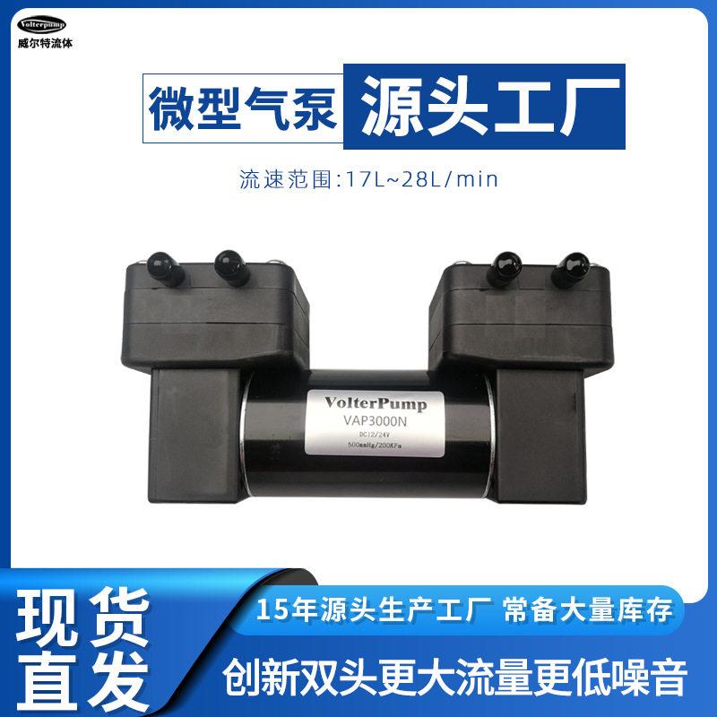 定制微型气泵大流量低噪音双头气泵12v24v吸痰机压隔膜泵