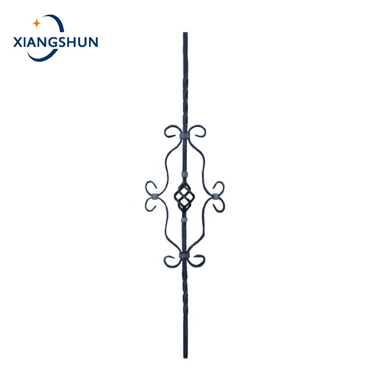 现货喷塑锻杆立柱 锻造铁艺围栏花杆批发