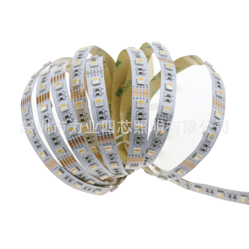 智能室内装修5050rgbw四合一LED灯带 5050RGBWW软灯条60灯暖白12V