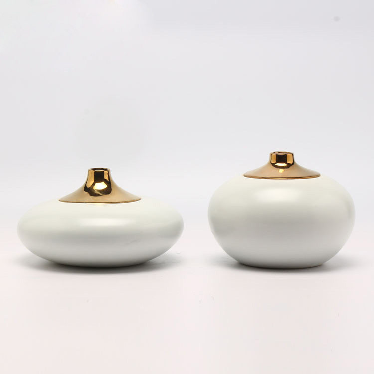 现代新中式创意简约陶瓷白色罐子装饰品 客厅家居酒柜电视柜摆件