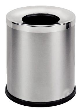GPX-177A无盖12L不锈钢黑色家用房间桶垃圾桶圆形斜口酒店客房桶