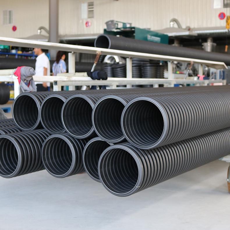 供应大口径HDPE双壁波纹管dn400高密度聚乙烯市政排水管雨水排管