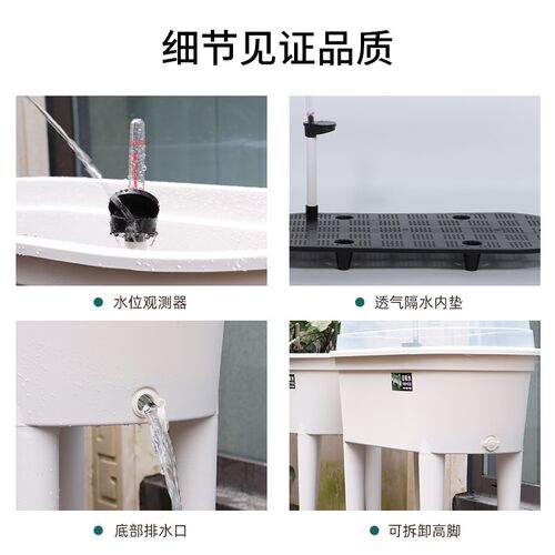 种菜盆阳台专用花箱户外庭院高脚大D口径白色花盆家用蔬菜种植箱