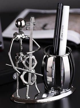 创意铁艺乐队笔筒摆件儿童办公室桌面客厅家M居实用装饰品送礼好