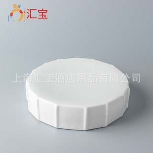 竖纹高身盘高台体食物展示台8英寸创意陶瓷甜品垫盘陶瓷冷餐菜碟