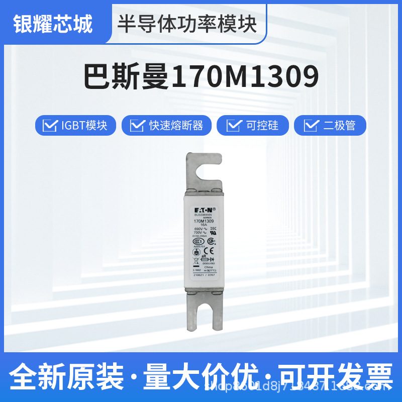 巴斯曼低压熔断器170M1566保险丝电路保护底座全新现货